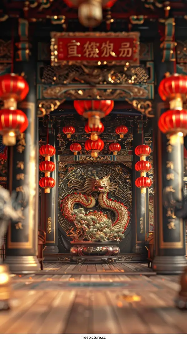 3D Render of Traditional Chinese Courtyard