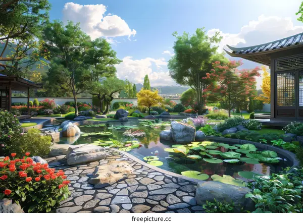 Chinese Style Garden Landscape Design Renderings