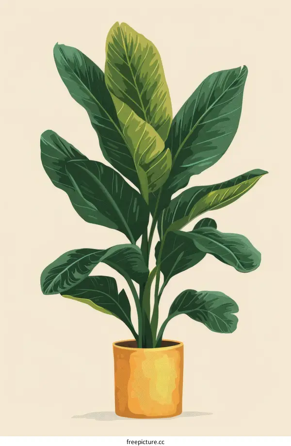 A large potted Bird of Paradise plant