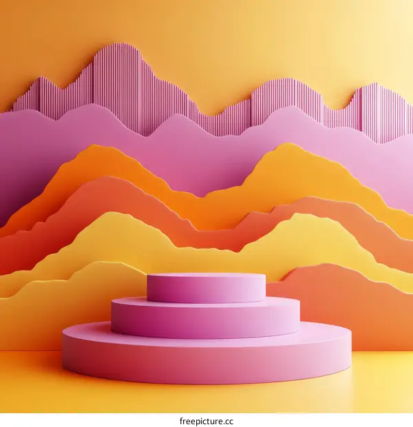 Colorful Geometric Abstract Display Podium