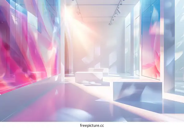 Colorful Light in an Empty Room