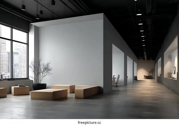 Modern Open-Plan Office Space with City Views