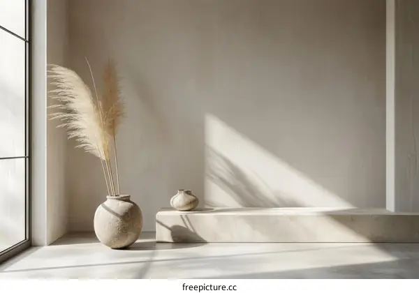 Minimalist Interior Design with Pampas Grass