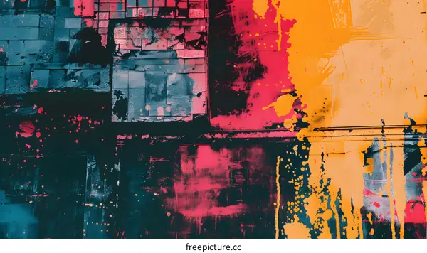 Abstract Background with Colorful Paint Splashes