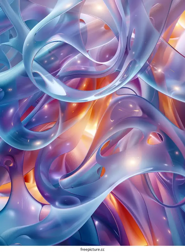 Blue and Purple 3D Abstract Design