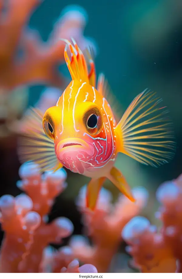 Small Orange Fish in Coral Reef