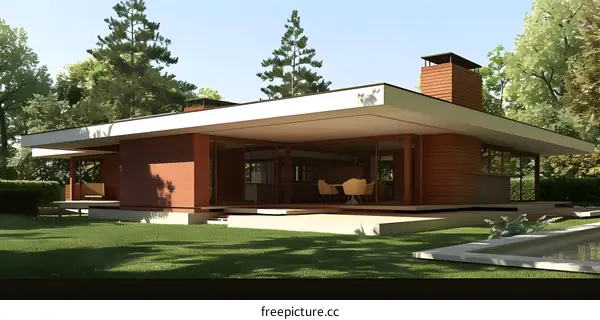 Modern House Design with Brick Exterior and Pool