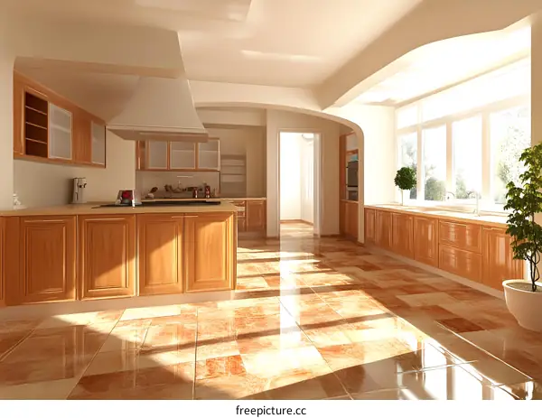 Modern Kitchen Interior Design with Wooden Cabinets