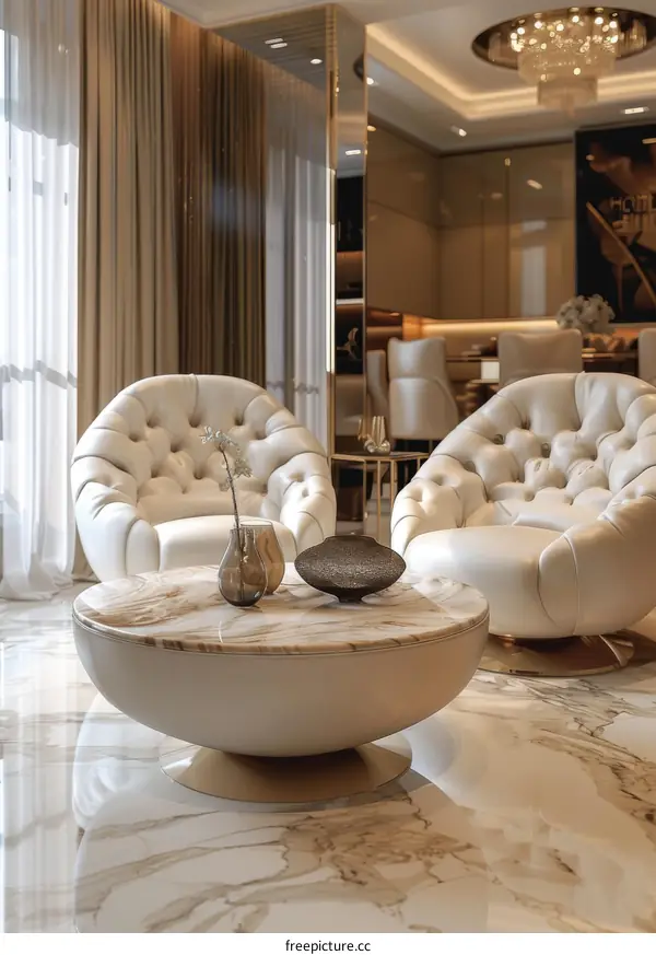 Luxury Villa Interior Design: Modern & Spacious Living Room