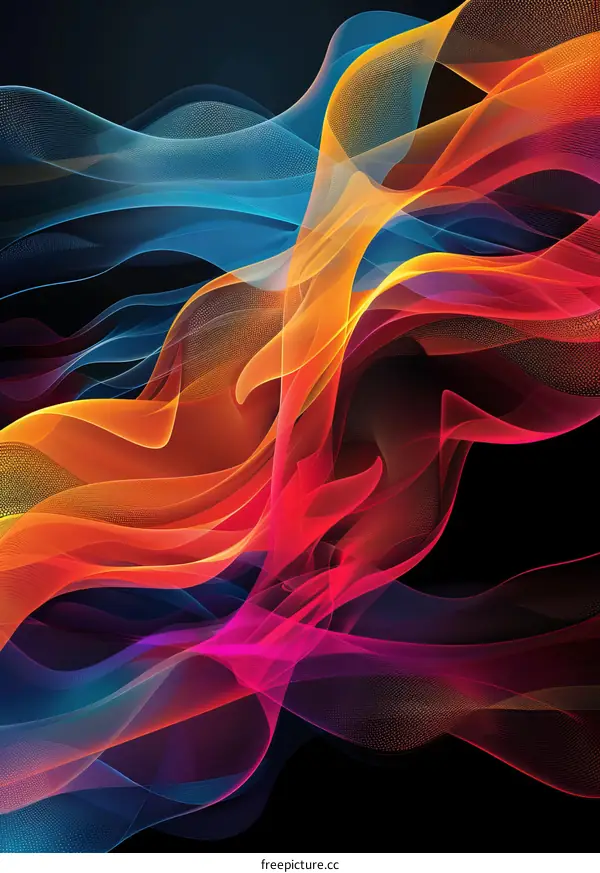 Abstract Colorful Flowing Lines Design