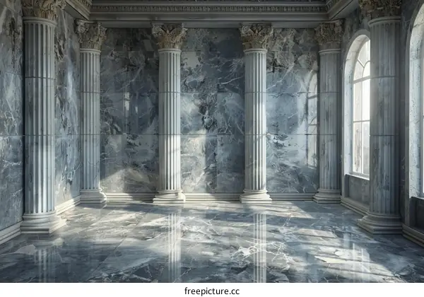 Elegant Marble Interior with Columns