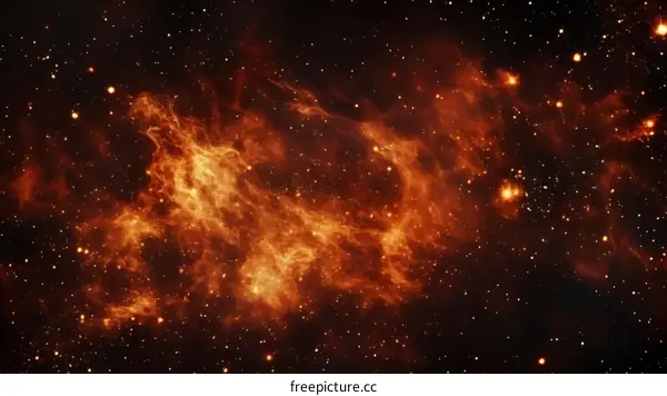 Amazing space nebula with bright stars and colorful gas clouds