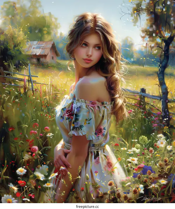 Golden Moments in a Field of Flowers