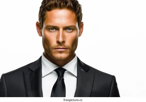 A man in a suit and tie with a serious expression on his face