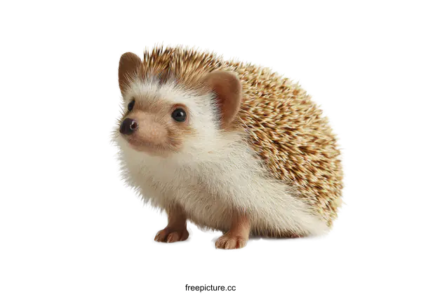 [Transparent Background PNG]Cute Hedgehog Close Up on White Background