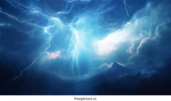 Thunderstorm Over Mountains