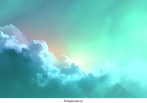 Colorful Sky with Fluffy Clouds