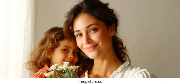 Mother and Daughter Affectionate Portrait