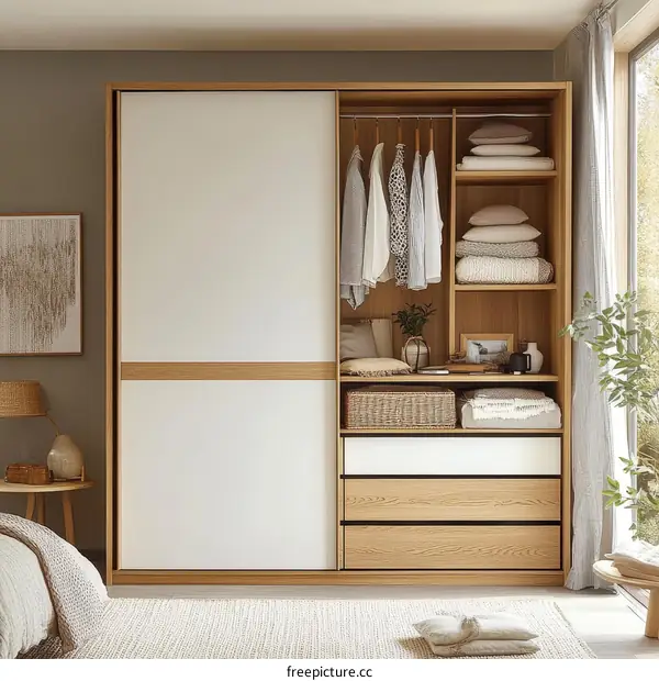 Modern Sliding Wardrobe with Storage