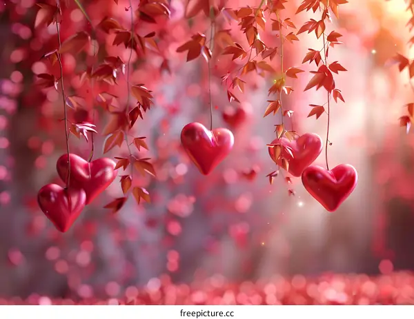 Red leaves are falling in autumn