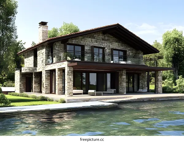 Stone House with Swimming Pool and Balcony