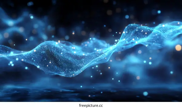 Abstract Blue Digital Wave Illustration