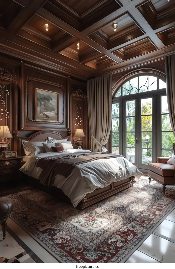 Luxury Bedroom Interior Design with Wooden Details