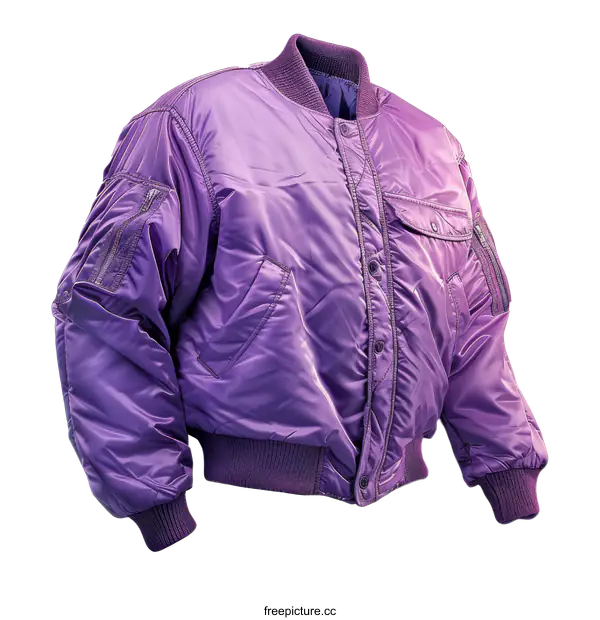 [Transparent Background PNG]Purple Bomber Jacket Isolated on White