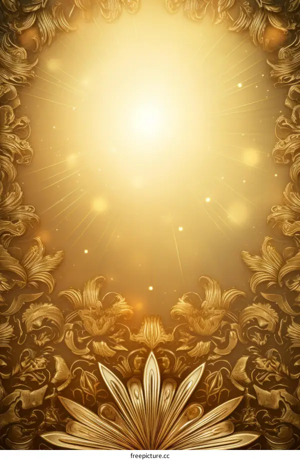 Ornate, Gold Frame with Bright Center