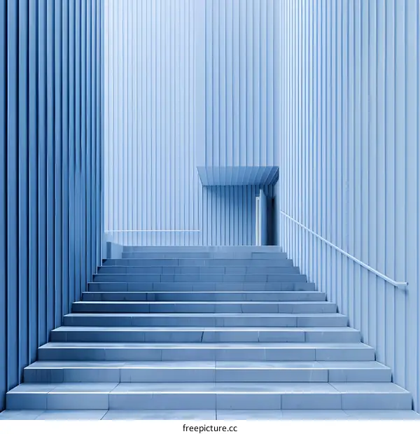Modern Architecture Staircase with Blue Walls
