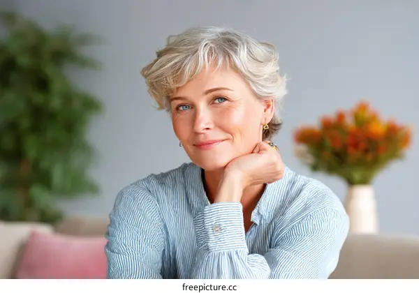 Closeup Portrait of a Mature Woman