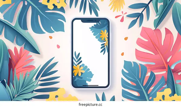 Tropical Leaves Smartphone Wallpaper