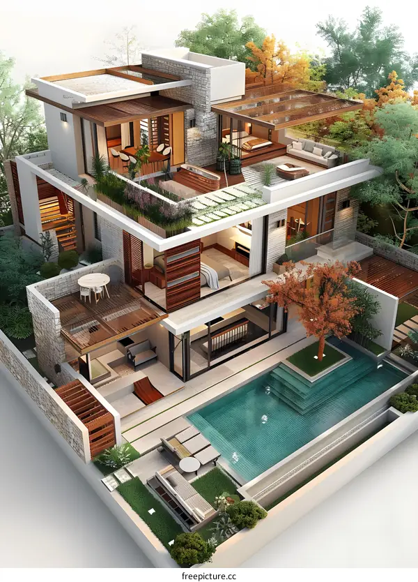 A modern style villa