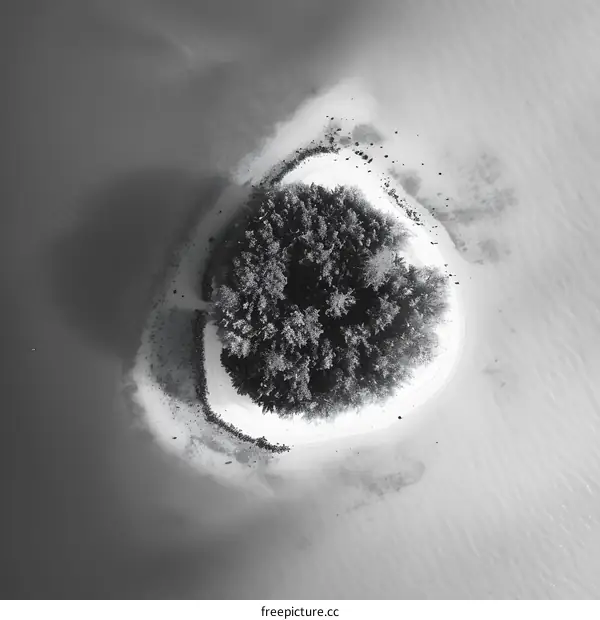 Aerial View of a Small Island in the Ocean