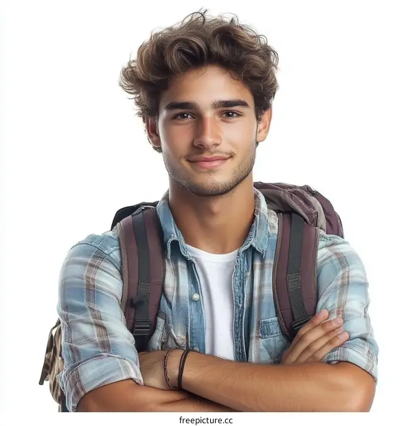 Portrait of a Smiling Caucasian Male Student