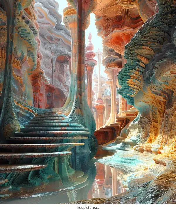 Mystical Journey Through a Surreal Canyon