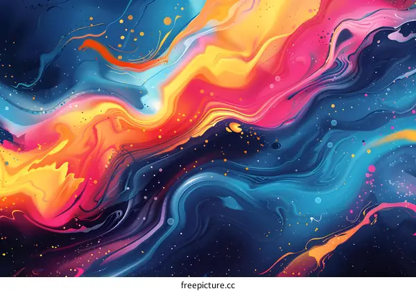 Colorful liquid is flowing