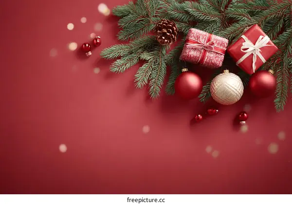 Christmas Decorations Flat Lay Design