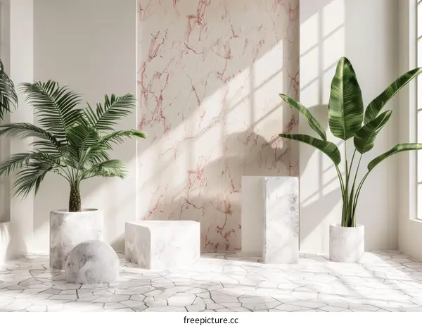 Modern Minimalist Interior Design with Marble Decor