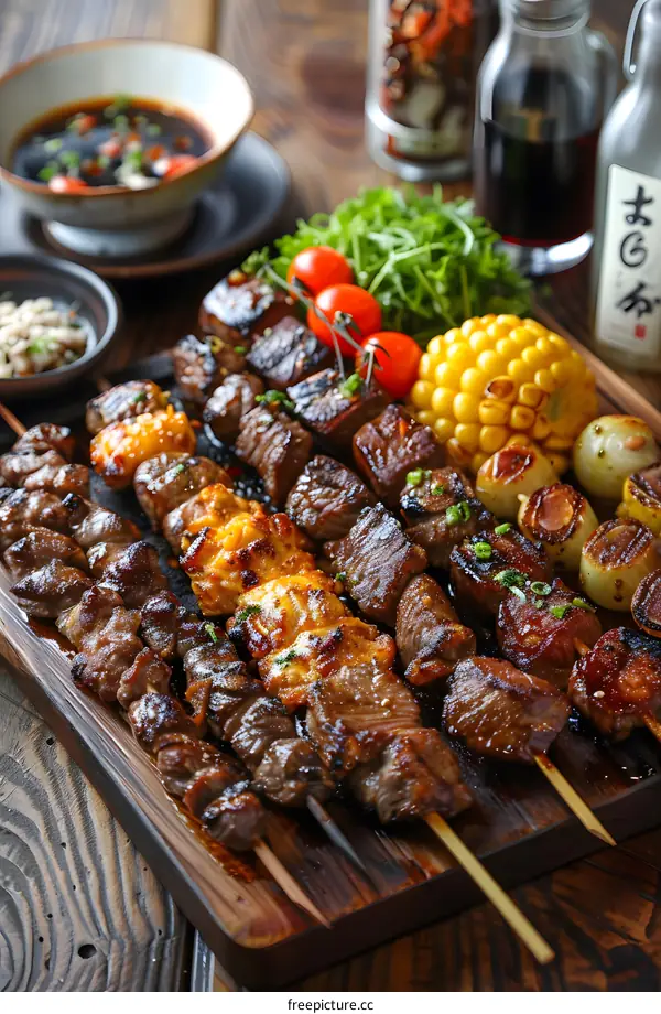 Grilled Meat and Vegetable Skewers