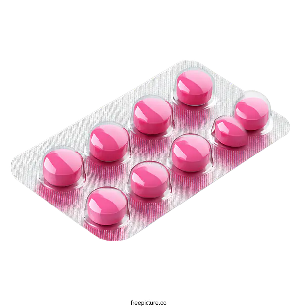 [Transparent Background PNG]Pink Pill Pack Illustration for Medical Use