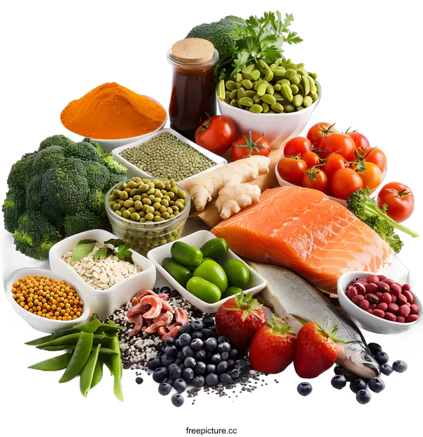 [Transparent Background PNG]Variety of Healthy Food Ingredients for Balanced Diet