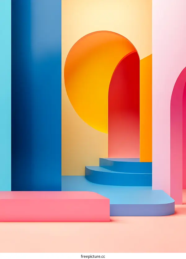 Abstract Colorful Geometric Shapes Background