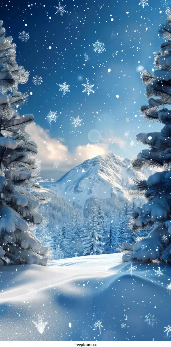 A Winter Wonderland of Snow-Capped Mountains