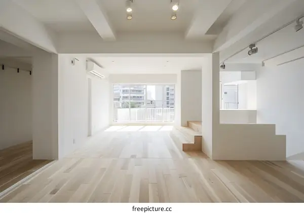 Modern Minimalist Interior Design with Wooden Floor