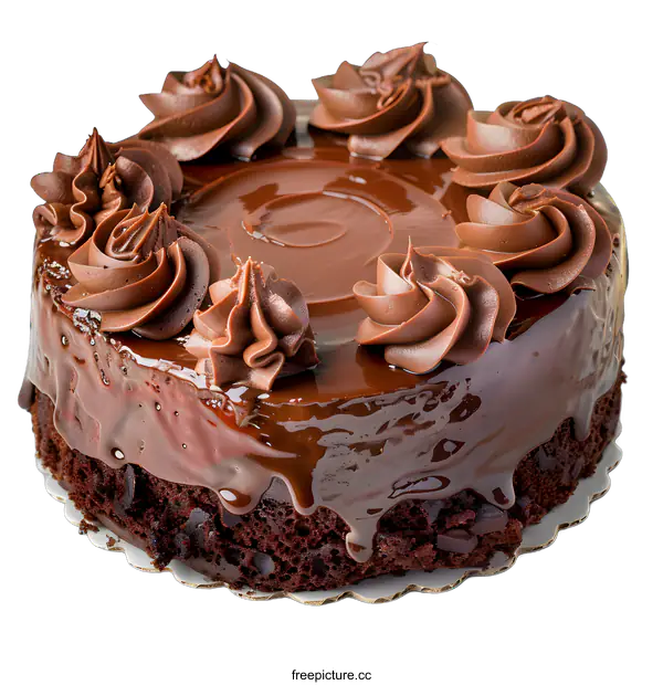 [Transparent Background PNG]A chocolate cake with chocolate frosting