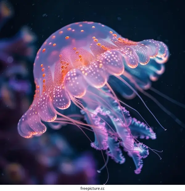 Pink and Purple Spotted Jellyfish Illustration