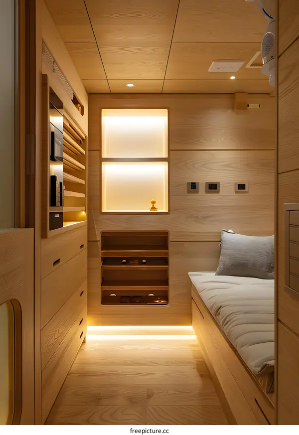 Compact and cozy Japanese style bedroom