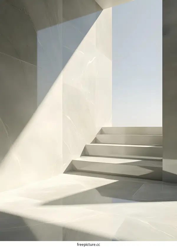 Modern White Marble Staircase Interior Design