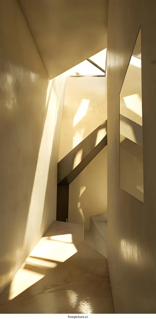 Minimalist Architecture Interior Design with Skylight